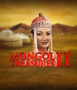 Explore the rich history of Mongolia with the Mongol Treasures 2 game by Endorphina, highlighting a graceful Mongolian woman adorned in traditional attire against a pastoral Mongolian steppe backdrop. This image captures the essence of Mongolian tradition, providing a distinctive gaming experience. 